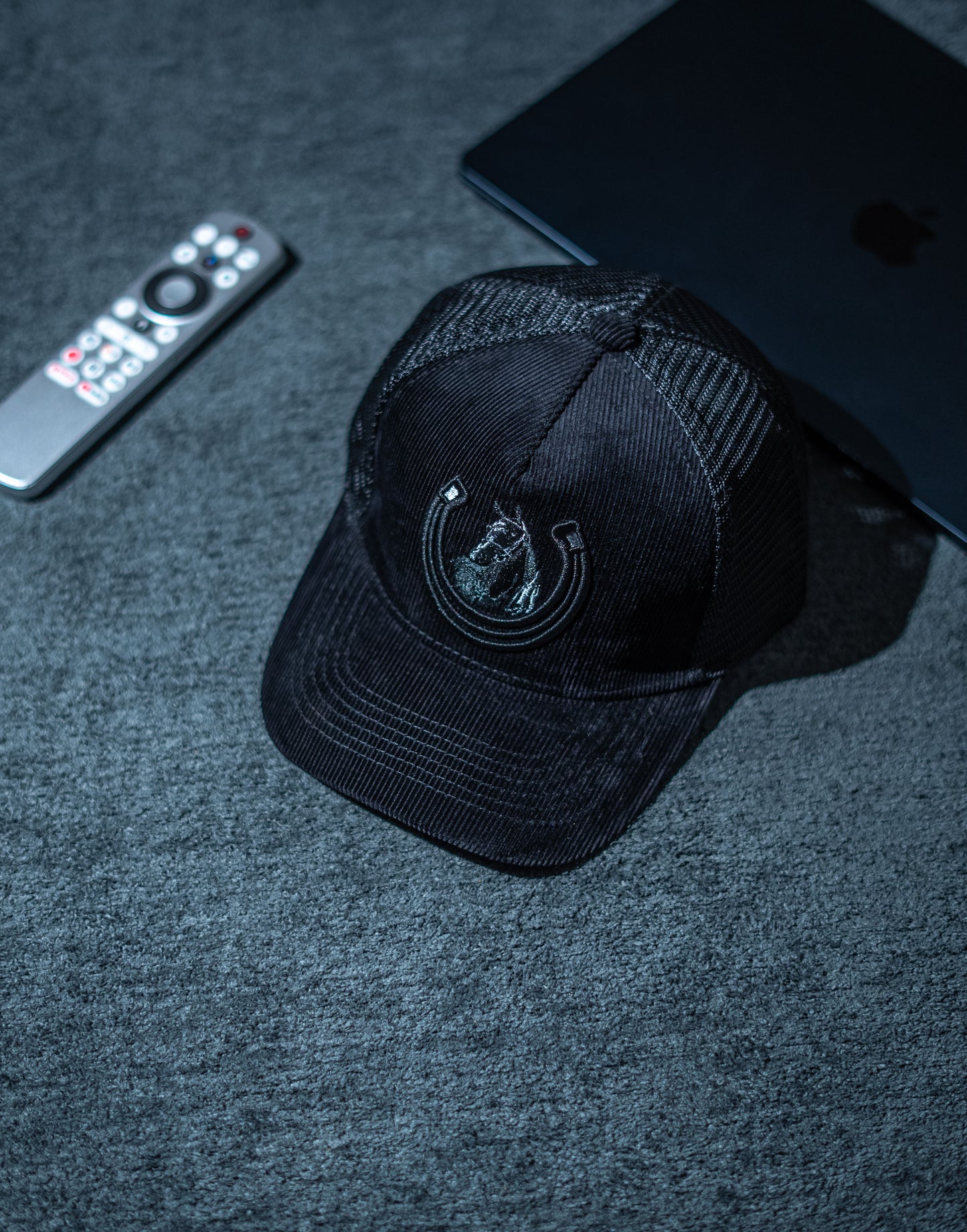 Black Corduroy Net Cap -IMP11