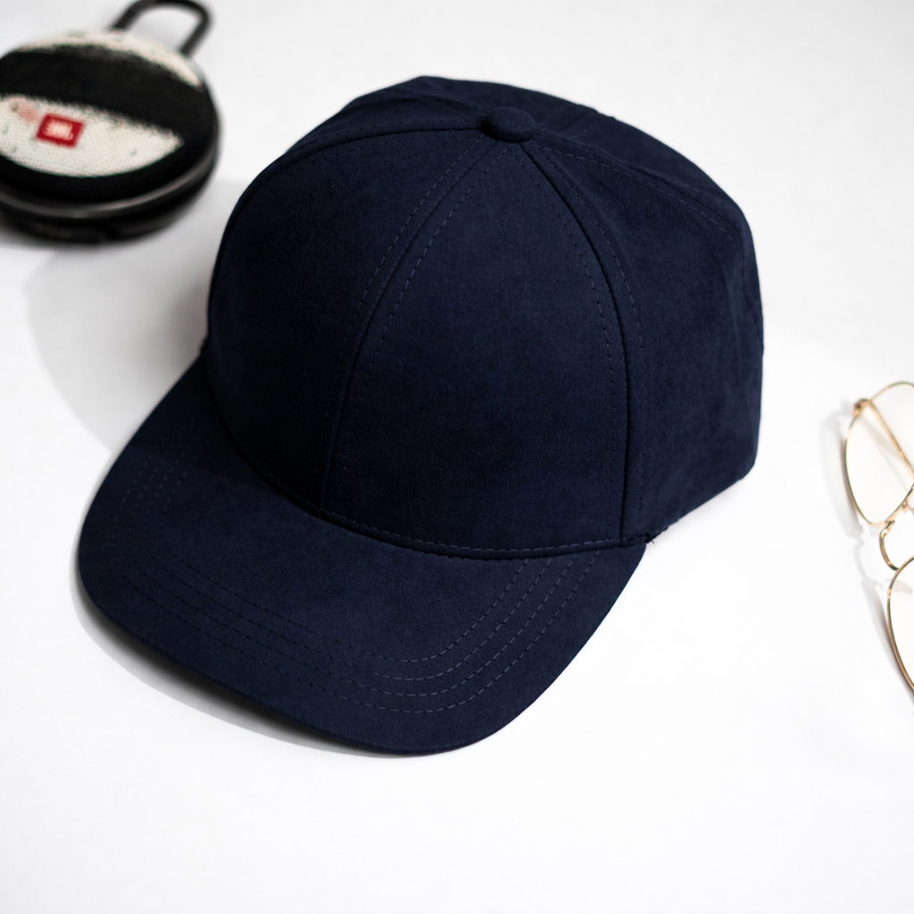 Navy Blue Suede Cap -PK19