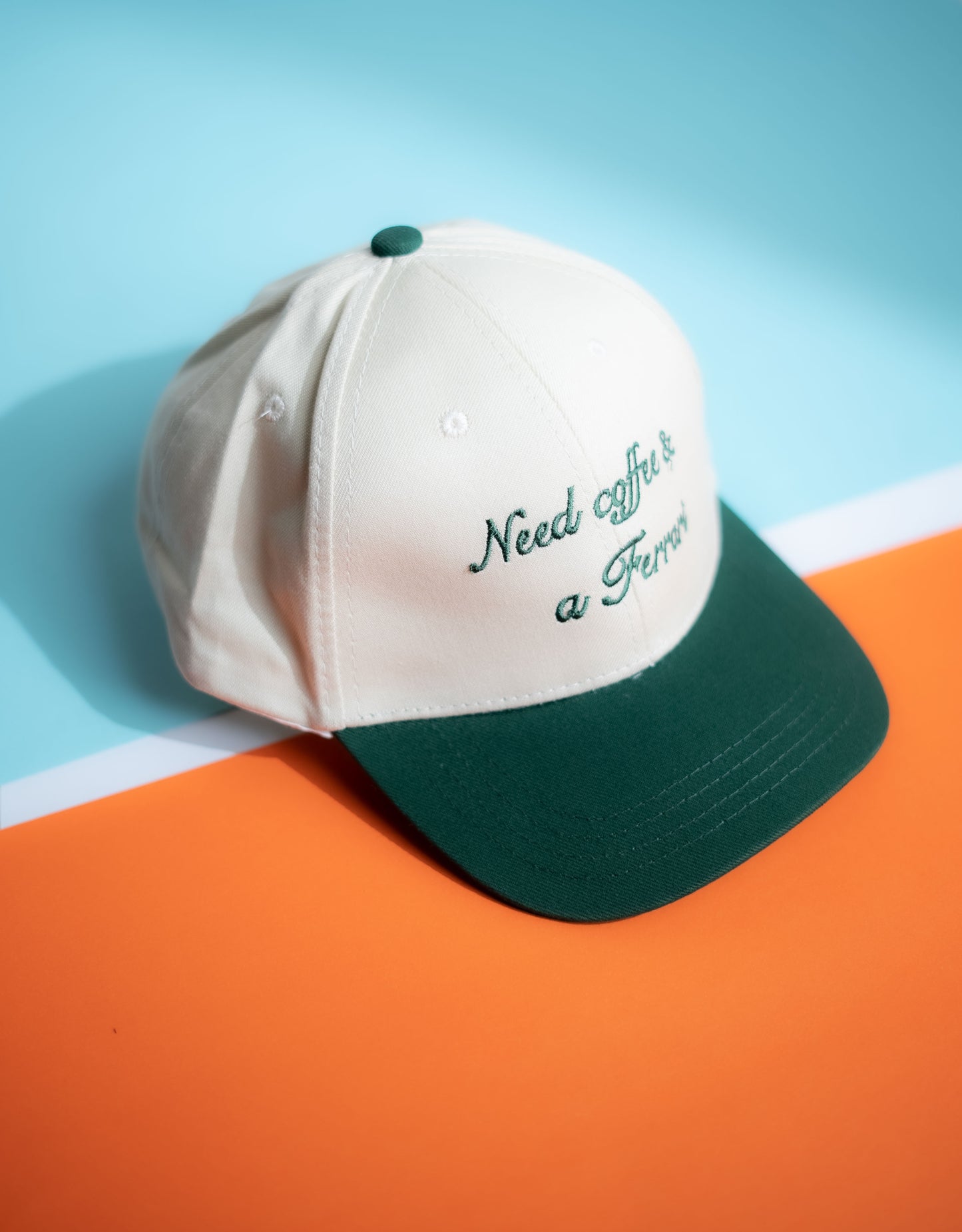 Cap with text on a blue and orange gradient background in Pakistan by Caps Nation