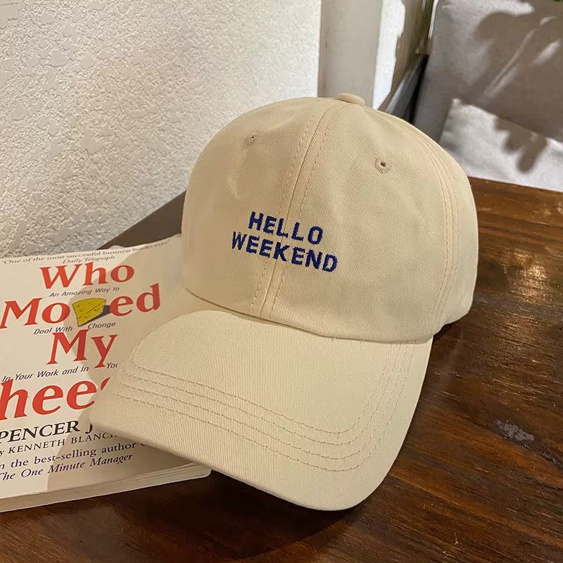Biege Hello Weekend Cap -IMP55