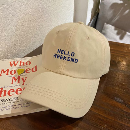 Biege Hello Weekend Cap -IMP55