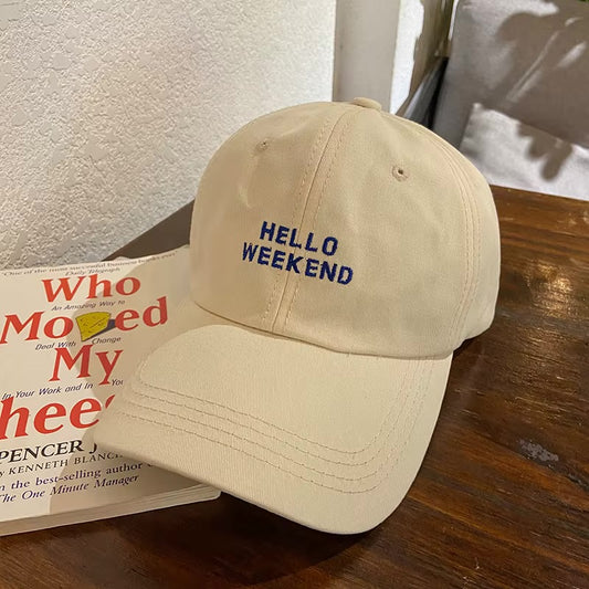 Biege Hello Weekend Cap -IMP55