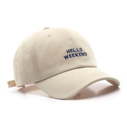 Biege Hello Weekend Cap -IMP55