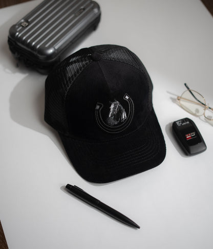 Black Corduroy Net Cap -IMP11
