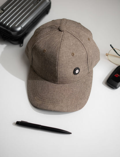 Light Brown Button Cap -IMP63