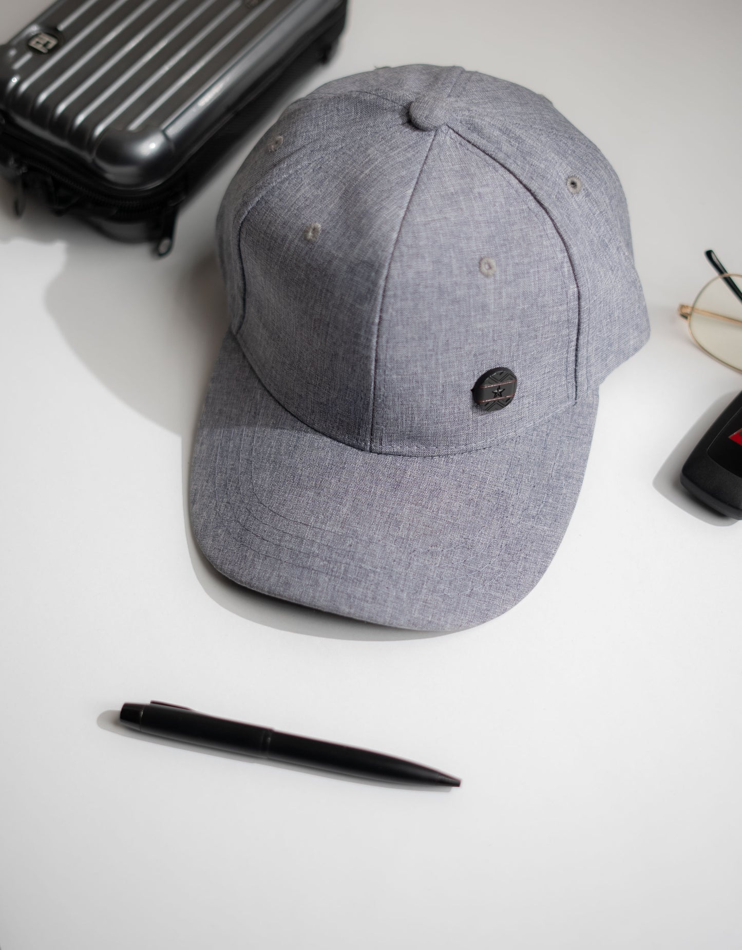 Grey Button Cap -IMP64