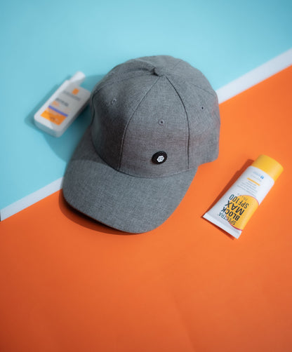 Grey Button Cap -IMP64
