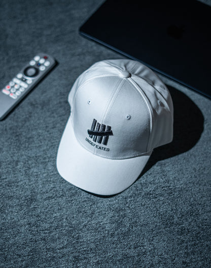 White Undeafeated Cap -IMP54 (Small Visor)