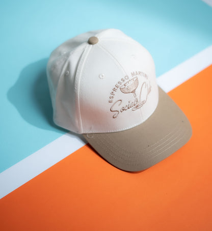 Biege Two Tone Social Club Cap -PK15