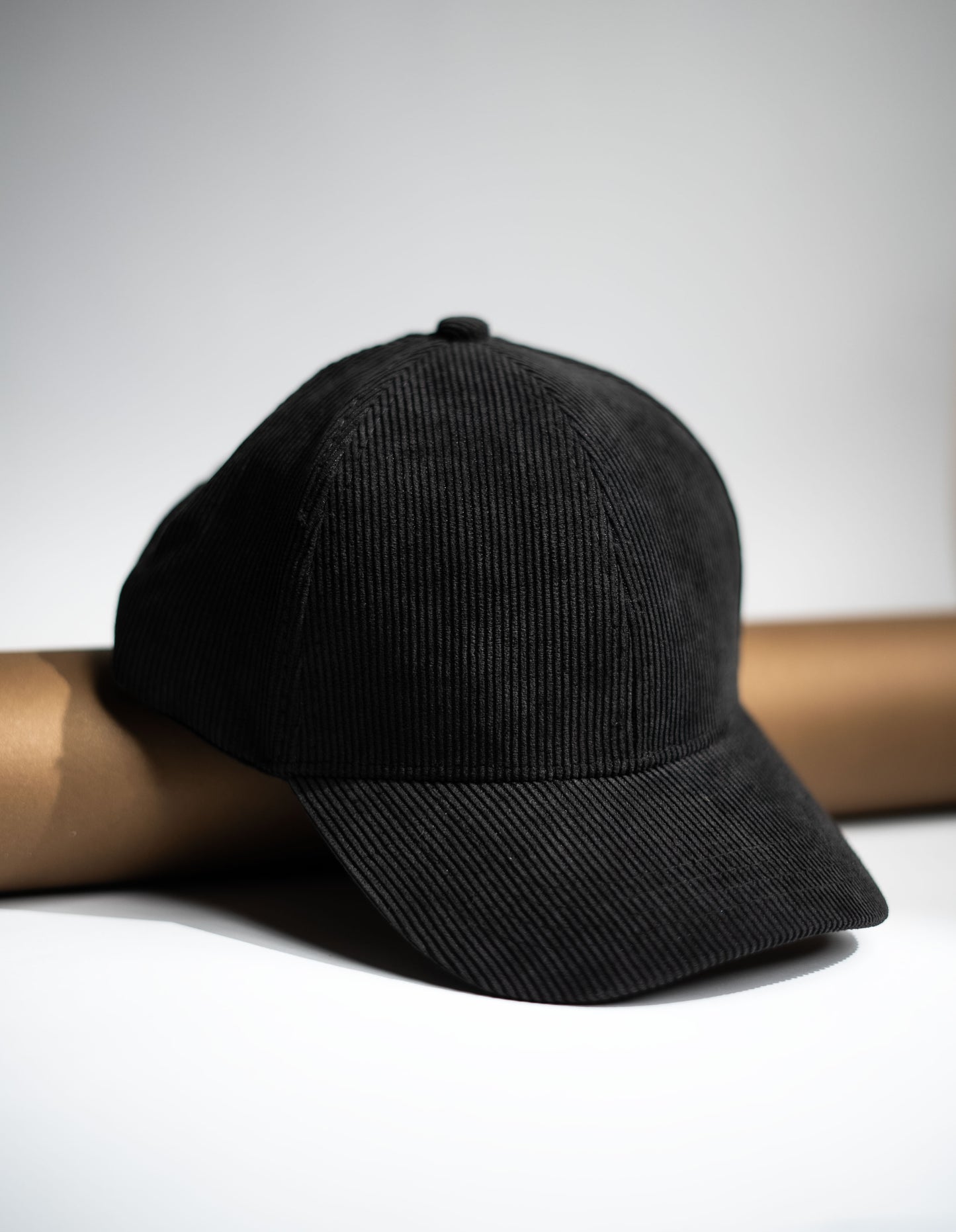 Black Corduroy Cap -PK01