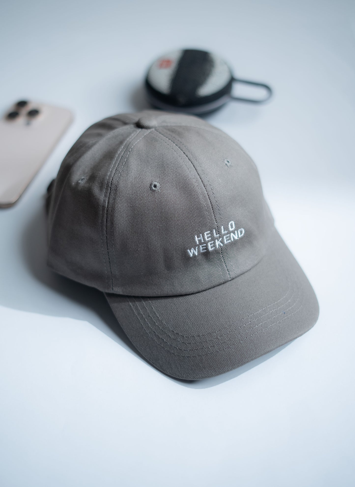 Grey Hello Weekend Cap -IMP56