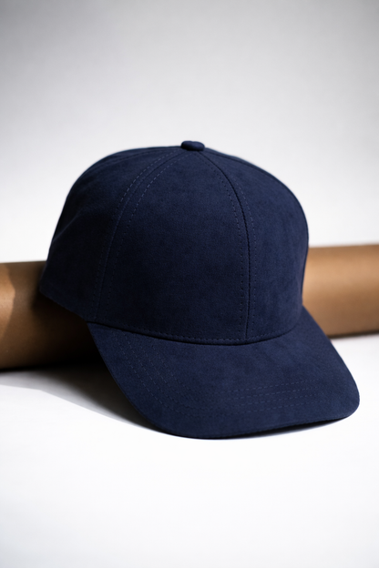 Navy Blue Suede Cap -PK19